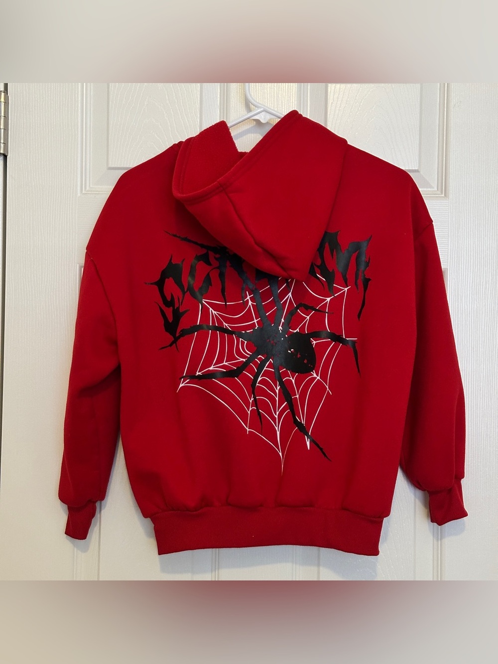 Shein Fleece-Lined Pullover Hoodie Red Youth 10-11Y Preowned Good